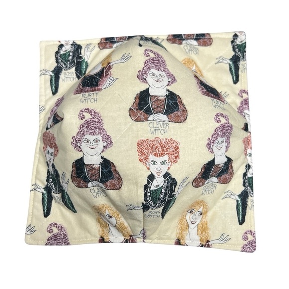 Hand Crafted Bowl Cozy Bowl Holder Microwavable  Cotton Padded Hocus Pocus Witch - Picture 8 of 10